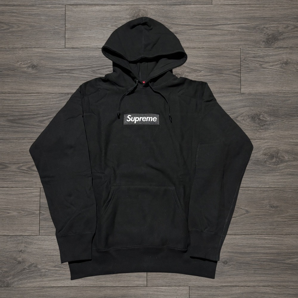 Supreme Box Logo Hoodie Size Medium Black Embroidered BOGO Sweatshirt